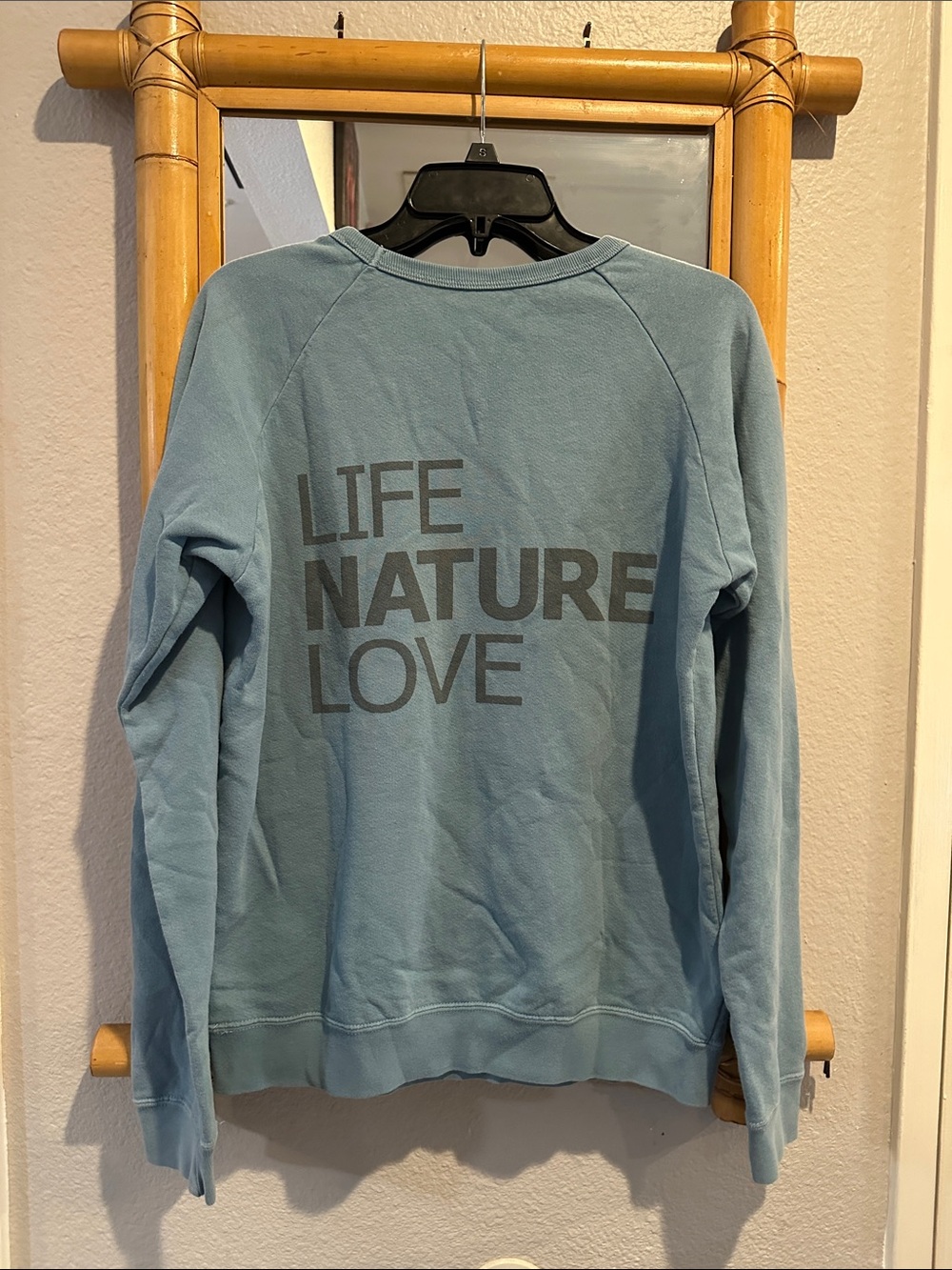 FREECITY Life Nature Love I ❤️ You Raglan Crewneck Sweatshirt Made in USA EUC - Picture 4 of 16